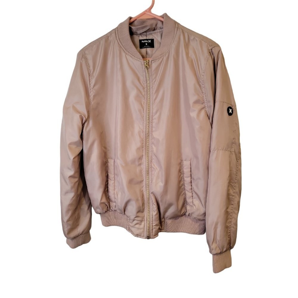 Hurley Size Medium Womens Bomber Jacket Full Zip Quilted Coat